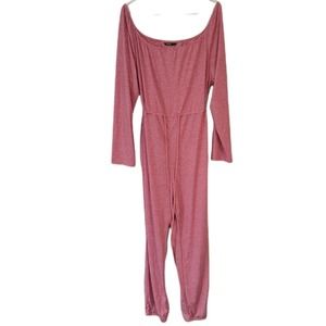 Shein Curve Heathered Pink Long Sleeve Romper Jumpsuit 4XL